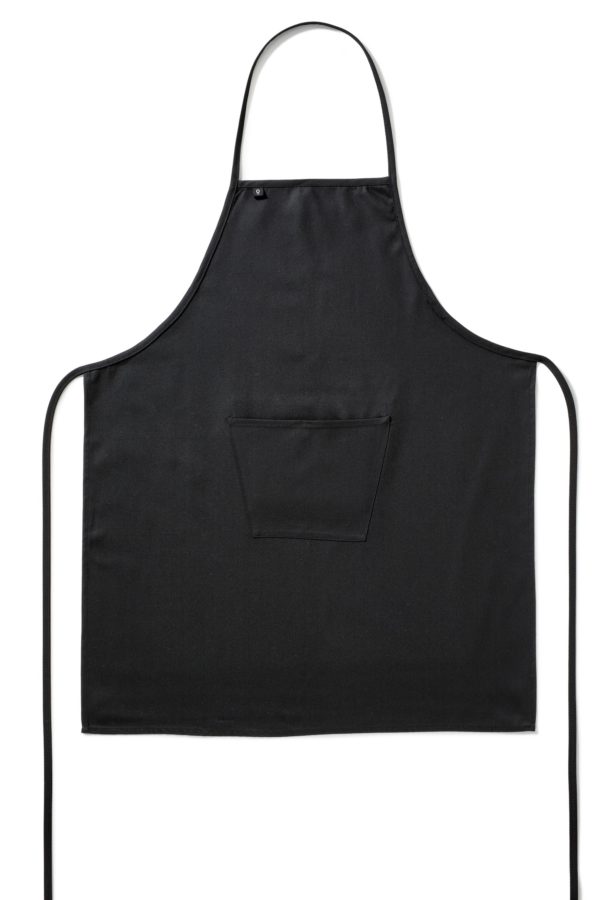 Black apron with pocket